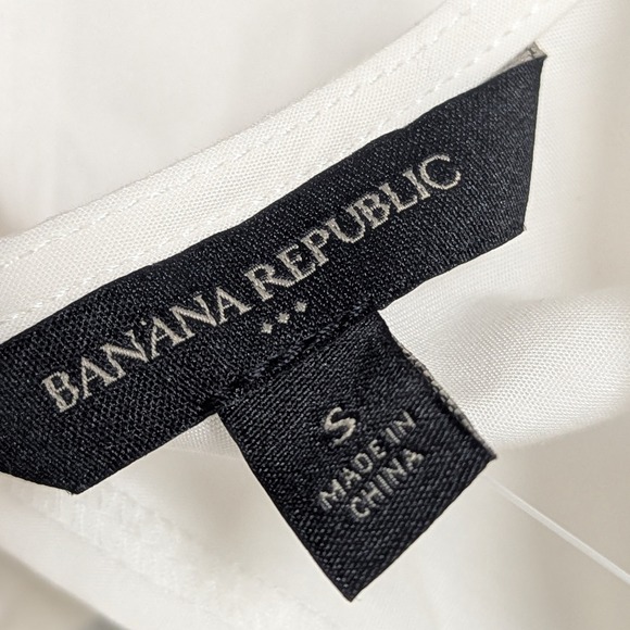 Banana Republic Puff Sleeve‎ Crop Top White S NWT - Picture 7 of 10